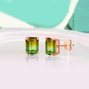 Yellow Green Ombre Tourmaline Earrings